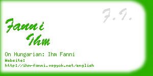 fanni ihm business card